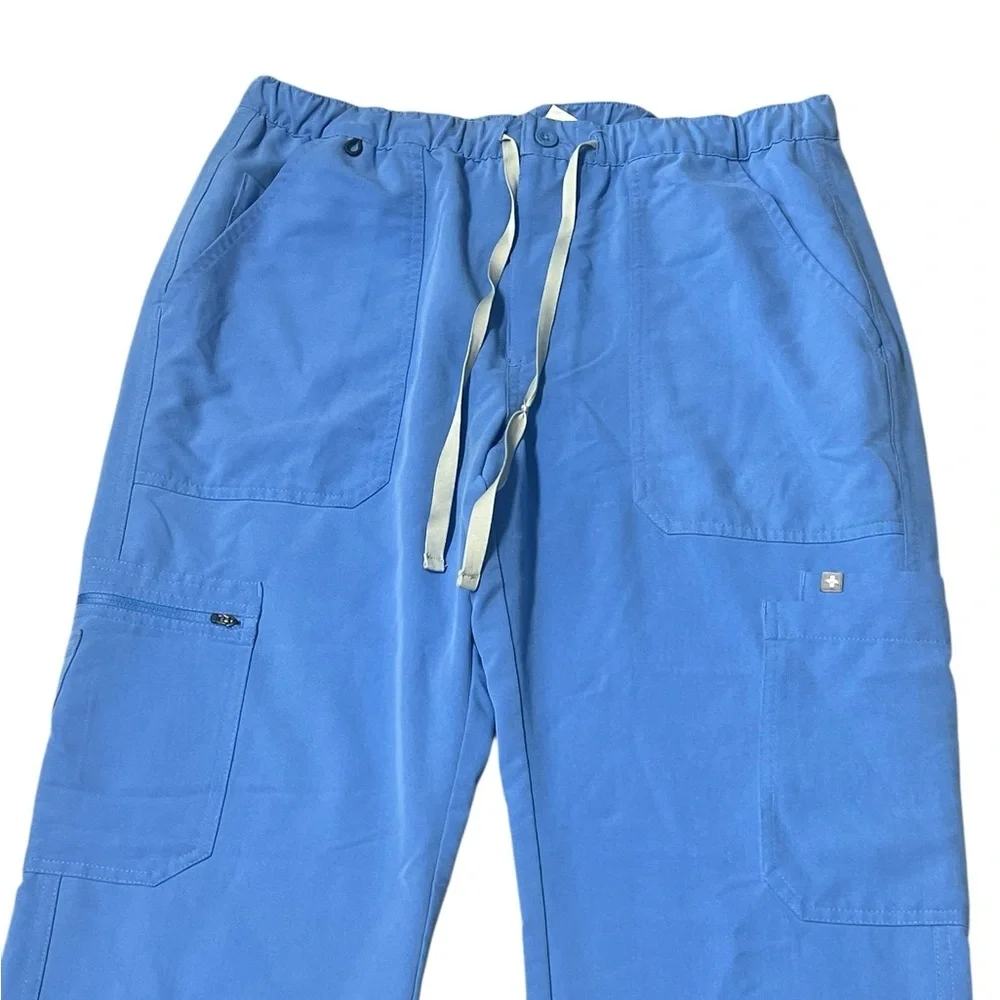 Figs men’s technical series TM3001 blue Cairo cargo drawstring waist scrub pants